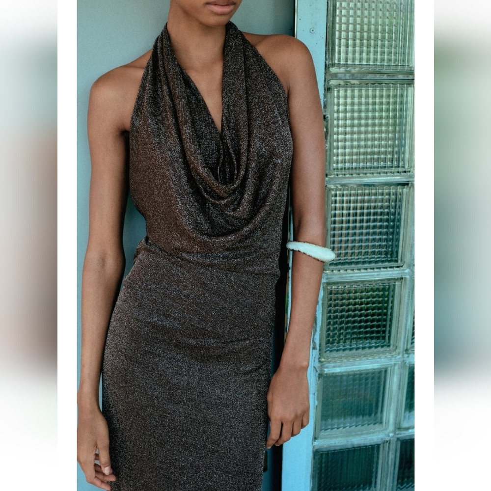 Zara Open Back Metalic Thread Dress - Picture 8 of 12